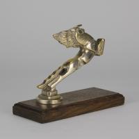 Silver plated bronze car mascot entitled "Leaping Horse Car Mascot" by François Bazin - Circa 1935