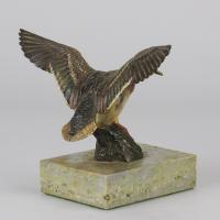 Cold-Painted Vienna bronze entitled "Flying Duck" - Circa 1900