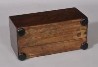S/5272 Antique Treen 19th Century Mahogany Money Box