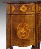 George III sycamore and marquetry serpentine pier commode