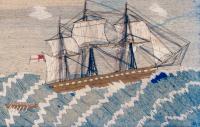 Sailor's Woolwork with Sea Rescue with HMS Arethusa, Circa 1865-75