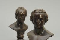 A Rare Pair Of 19th Century Cast Iron Portrait Busts by Leonhard Posch
