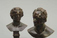 A Rare Pair Of 19th Century Cast Iron Portrait Busts by Leonhard Posch