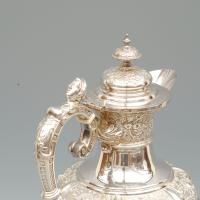 Victorian 4 Piece Cellini Pattern Silver Tea Service