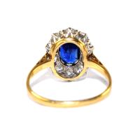 Art Deco Sapphire and Diamond Oval Cluster Ring circa 1935 | BADA