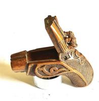 Superb 19th Century Boxwood Snuff Pistol