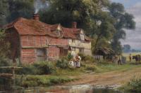 Landscape oil painting of a Surrey Farm by Robert Gallon