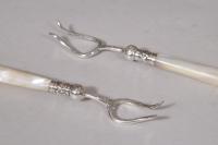 S/5278 Antique Pair of Early 20th Century Scottish Oyster Forks