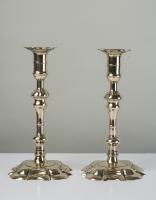 George II Brass Candlesticks 