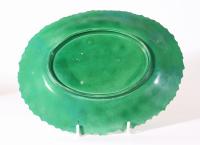 English Green Glaze Oak Leaf Pottery Baskets