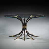 Mid 20th Century Italian Faux Bamboo And Parcel Gilt Dining Table