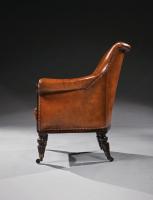 Brass Inlaid Library Bergere Armchair