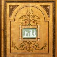 Victorian satinwood breakfront side cabinet