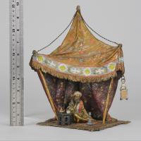 Early 20th Century Cold-Painted bronze"Bedouin in a Tent" by Franz Bergman