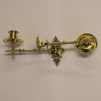 Victorian decorative antique turned brass sconces showing underside