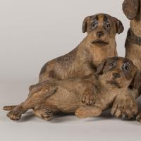 19th Century Swiss 'Black Forest' Carved Dog Group