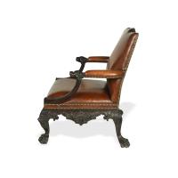 Irish mahogany library armchairs