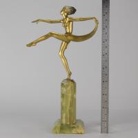Art Deco Cold-Painted bronze sculpture entitled "Scarf Dancer" by Josef Lorenzl Circa: 1925