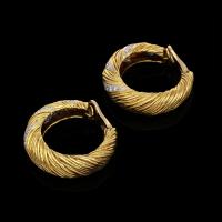 18ct gold and diamond hoop earrings