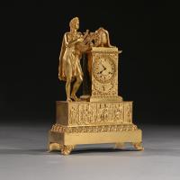 French Empire Period Gilt Bronze Mantel Clock