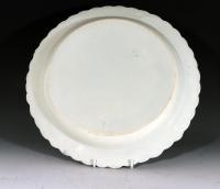 English Shell-Edge Pearlware Pottery Large Dish with Strawberry Decoration, Circa 1800-1810