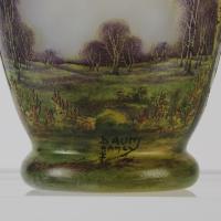 20th Century Cameo Glass Landscape Vase entitled "Summer Landscape" by Daum - Circa 1900