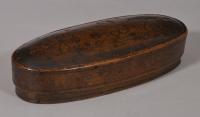 S/5397 Antique Treen Early 19th Century Scandinavian Oval Birch Food Box Dated 1812