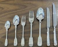 Georgian silver fiddle pattern cutlery flatware Eley Fearn and Chawner silver 