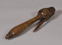 S/5392 Antique Treen Boxwood Teacher's Clicker or Clicket of the Georgian Period