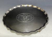 Pair of Georgian Oval salvers trays 1781 and 1783 Richard Rugg of London