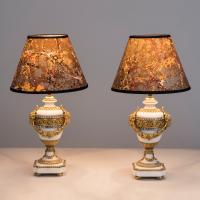 A Fine Pair of Marble Lamps In the Louis XVI Style