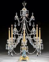 An Exceptional Pair of George III Wedgwood Jasper-Ware Five-Light Candelabra by William Parker