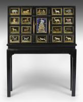 17th Century Italian Ebony and Pietre Dure Cabinet on Stand 