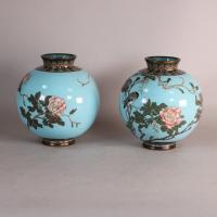 alternative angle of pair of Meiji jars