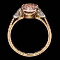 Hancocks 3.25ct Padparadscha Sapphire Ring With Pear Shape Diamond Shoulders