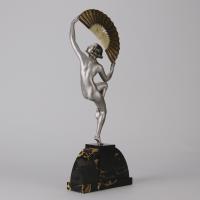 Art Deco Sculpture entitled "Fan Dancer" by Marcel Bouraine - Circa 1930