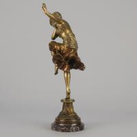 Art Deco Gilt Bronze Sculpture entitled "Hindu Dancer" by Claire Colinet