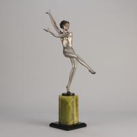 20th Century Cold-Painted Austrian Bronze Entitled "Leg Out" by Josef Lorenzl