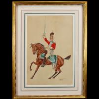 An Edwardian Study of a Mounted Officer of the Dragoon Guards (1815), 1905