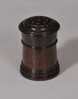 S/5408 Antique Treen 19th Century Lignum Vitae Pounce Pot