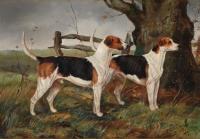 A pair of hounds by Henry Frederick Lucas-Lucas