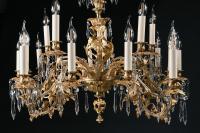 Louis XV Style Gilt Bronze and Cut Glass Twenty-five Light Chandelier