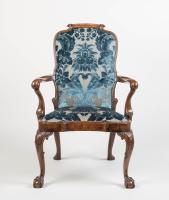 Walnut George II Style Armchairs
