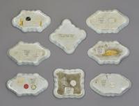 Collection of eight Worcester transfer printed spoon trays, c.1775