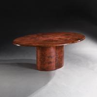Aldo Tura Lacquered Goatskin Oval Dining Table
