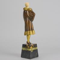 Chryselephantine Sculpture entitled "Fur Coat" by Georges Rigot