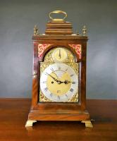 George III Mahogany Bell Top Bracket Clock by Paul Rimbault, London