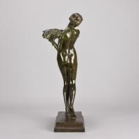 Early 20th Century Art Deco Bronze entitled "Harvest Girl" by Harold Brownsword