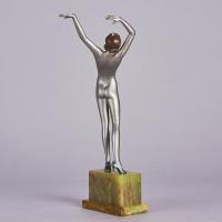 Early 20th Century Cold-Painted Austrian Bronze entitled "Stretched Dancer" by Josef Lorenzl