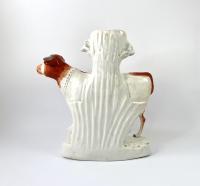 Staffordshire pottery cow spill vase